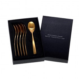 durable coffee spoon set 6pcs gold matt